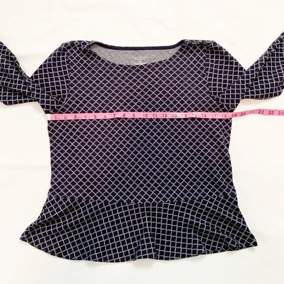 Talbots peplum long sleeve flutter top - Size Medium Petite - Picture 5 of 6
